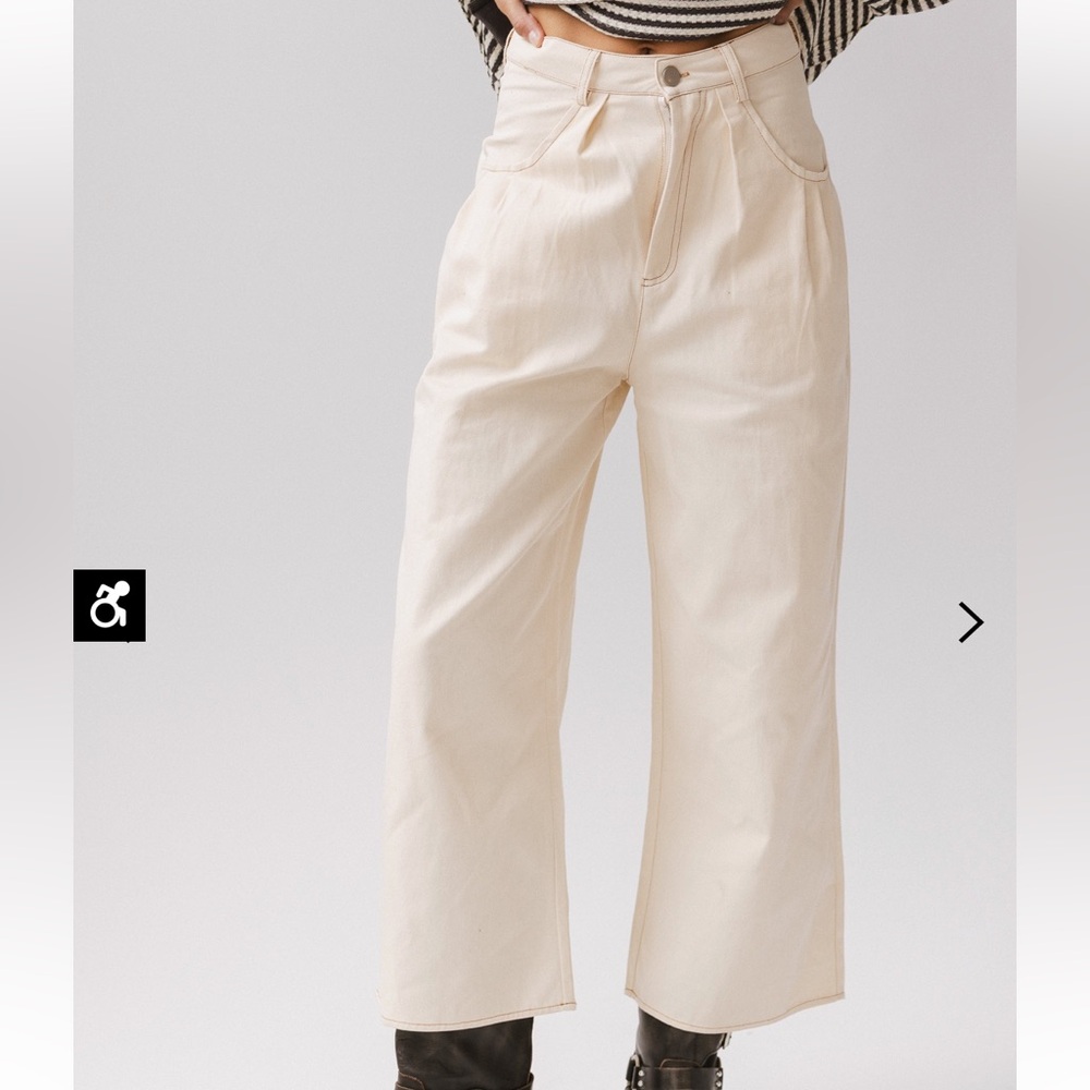bohme Cream Wide-Leg High-Rise Pants